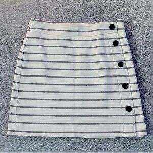 Ann Taylor Off-White/Navy Striped Skirt Sz. 6